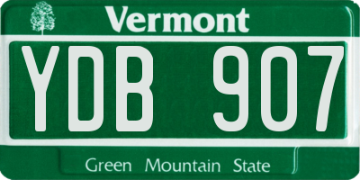 VT license plate YDB907