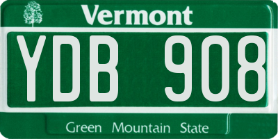 VT license plate YDB908