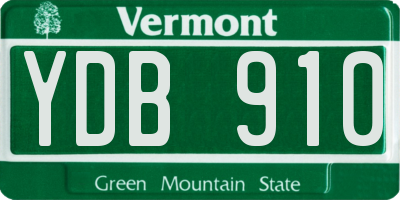 VT license plate YDB910