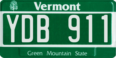 VT license plate YDB911