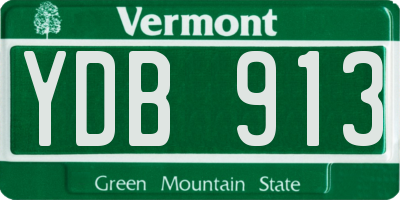 VT license plate YDB913