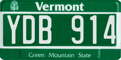 VT license plate YDB914