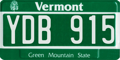 VT license plate YDB915