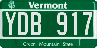 VT license plate YDB917