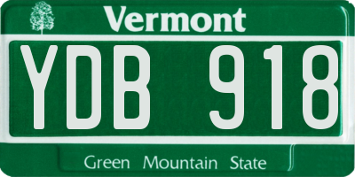 VT license plate YDB918