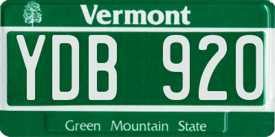 VT license plate YDB920