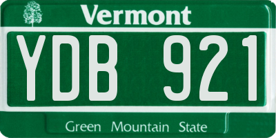 VT license plate YDB921