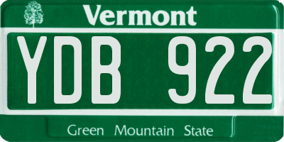 VT license plate YDB922
