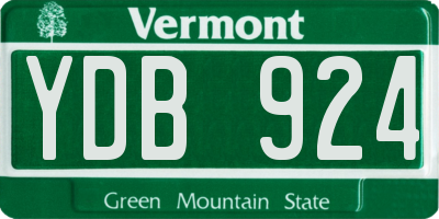 VT license plate YDB924