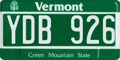 VT license plate YDB926