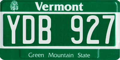 VT license plate YDB927