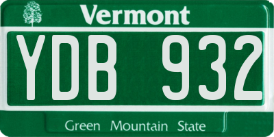 VT license plate YDB932