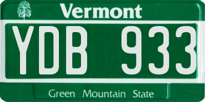 VT license plate YDB933