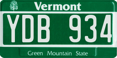 VT license plate YDB934