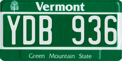 VT license plate YDB936