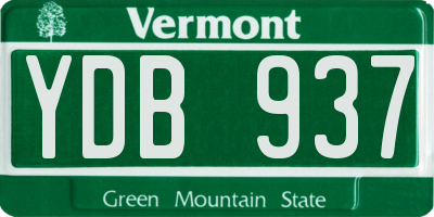 VT license plate YDB937