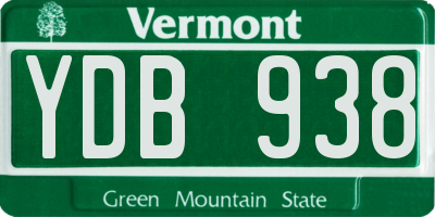 VT license plate YDB938
