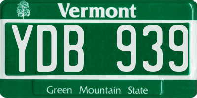 VT license plate YDB939