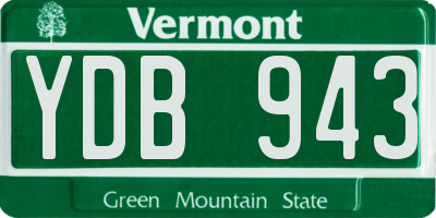 VT license plate YDB943