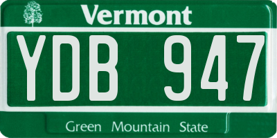 VT license plate YDB947