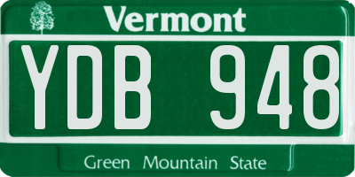 VT license plate YDB948