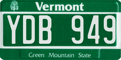 VT license plate YDB949