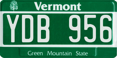 VT license plate YDB956