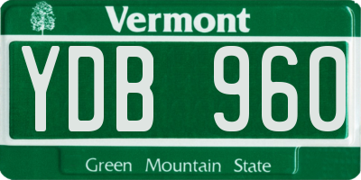 VT license plate YDB960