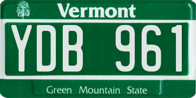 VT license plate YDB961