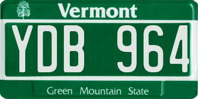VT license plate YDB964