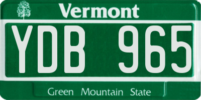 VT license plate YDB965
