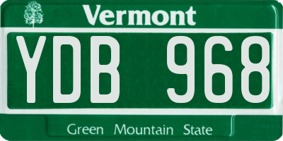 VT license plate YDB968