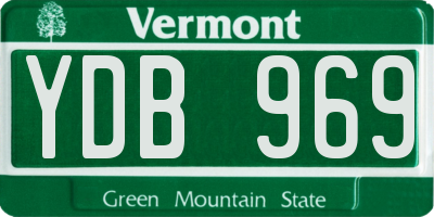 VT license plate YDB969