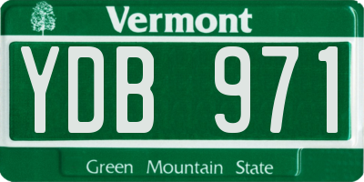 VT license plate YDB971