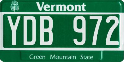 VT license plate YDB972
