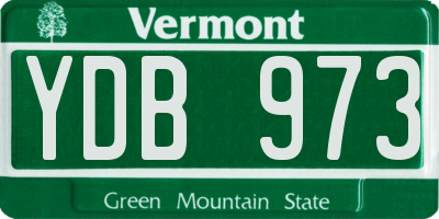 VT license plate YDB973