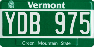 VT license plate YDB975