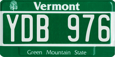 VT license plate YDB976