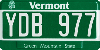 VT license plate YDB977