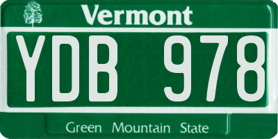 VT license plate YDB978