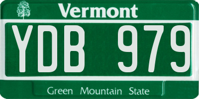 VT license plate YDB979