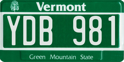 VT license plate YDB981