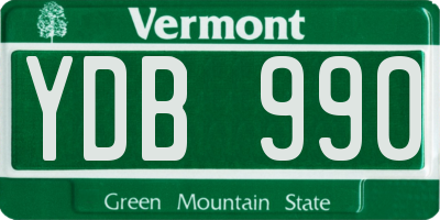 VT license plate YDB990