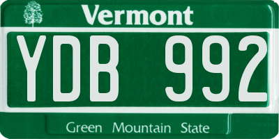 VT license plate YDB992