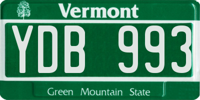 VT license plate YDB993
