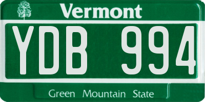 VT license plate YDB994