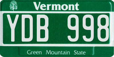 VT license plate YDB998