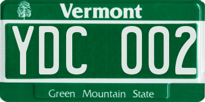 VT license plate YDC002