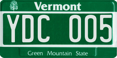 VT license plate YDC005