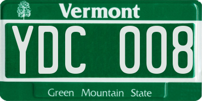 VT license plate YDC008